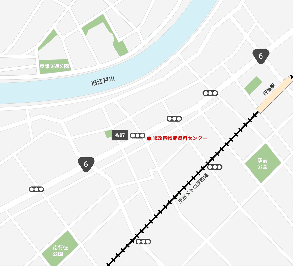 郵政博物館アクセスマップ