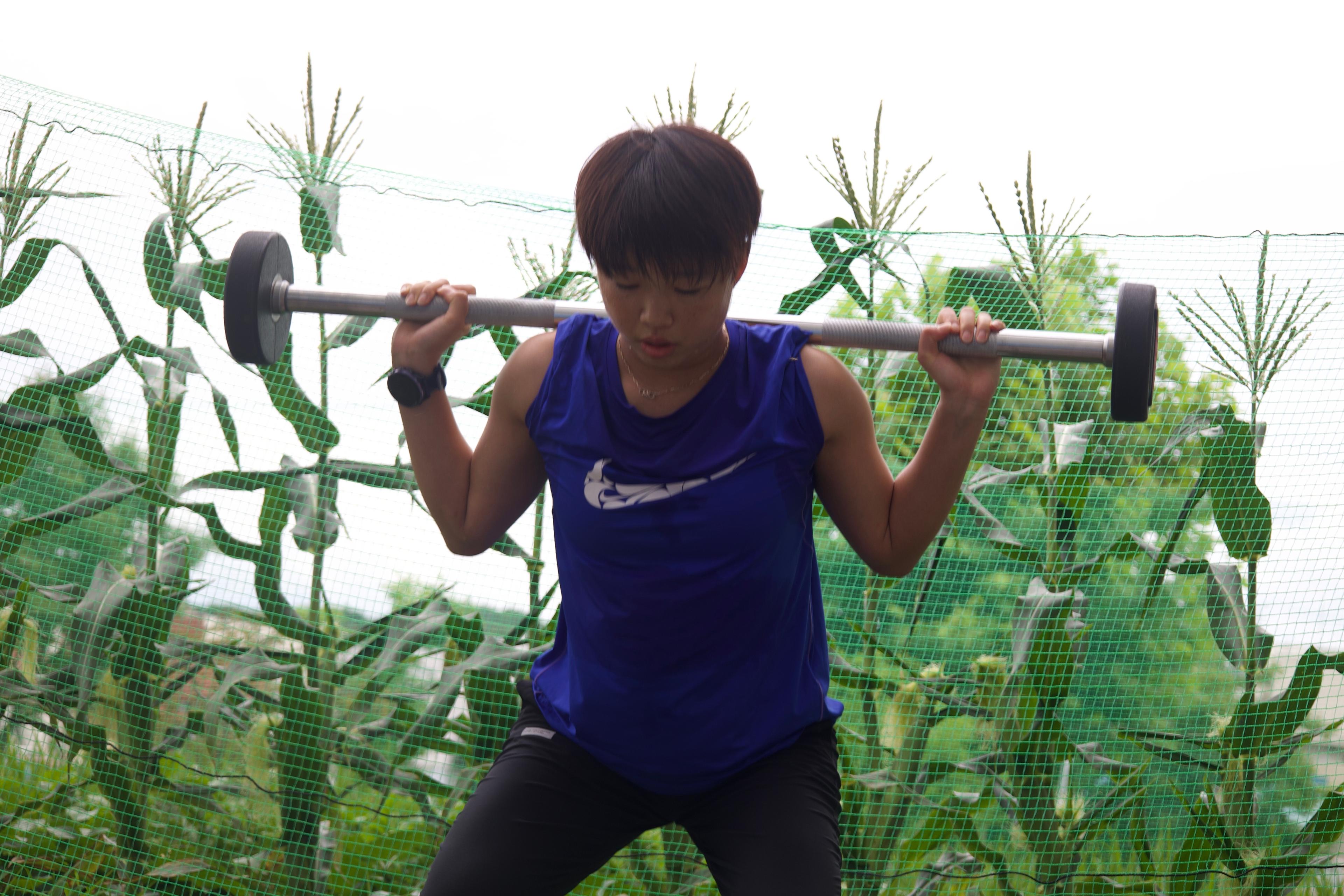 トレーニング中の田島選手の写真