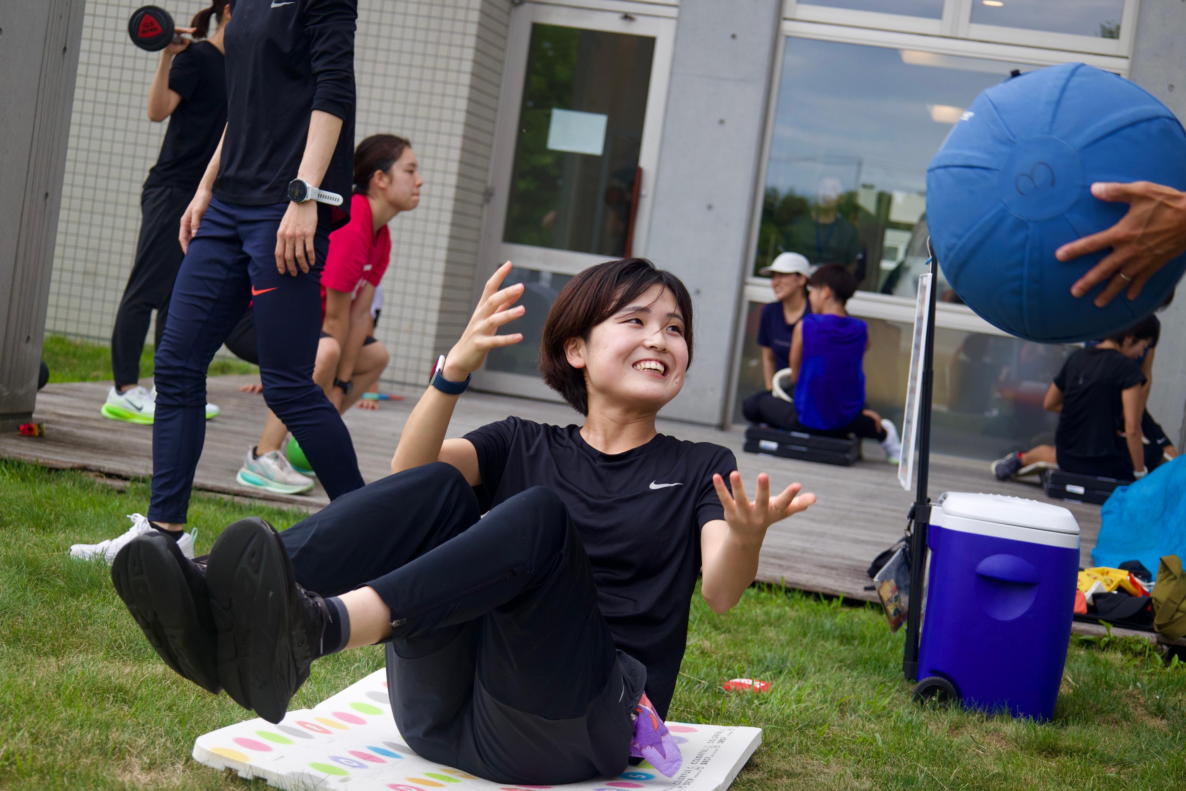 トレーニング中の小坂井選手の写真