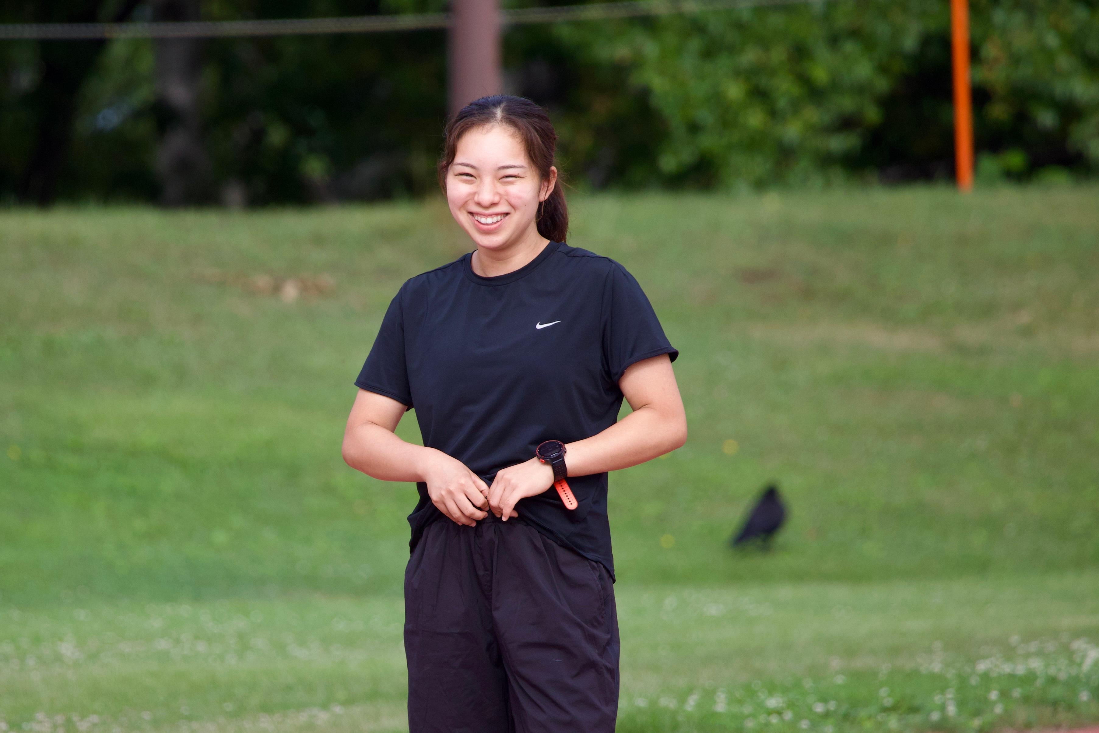 笑顔の杉森選手の写真