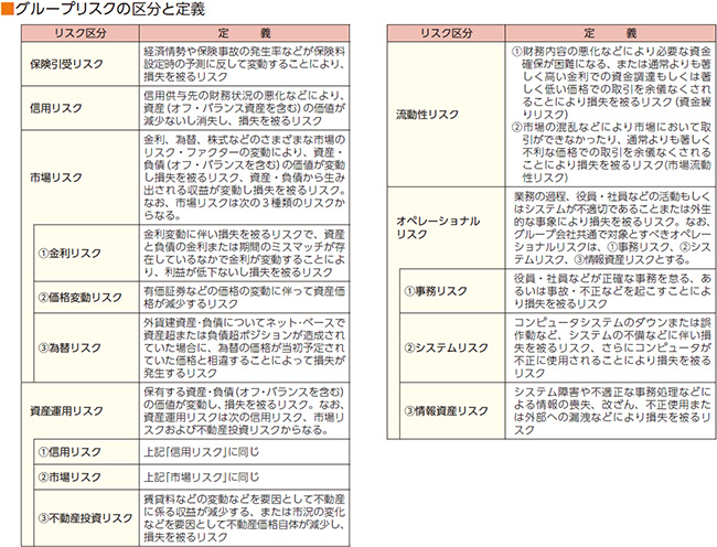 グループリスクの区分と定義