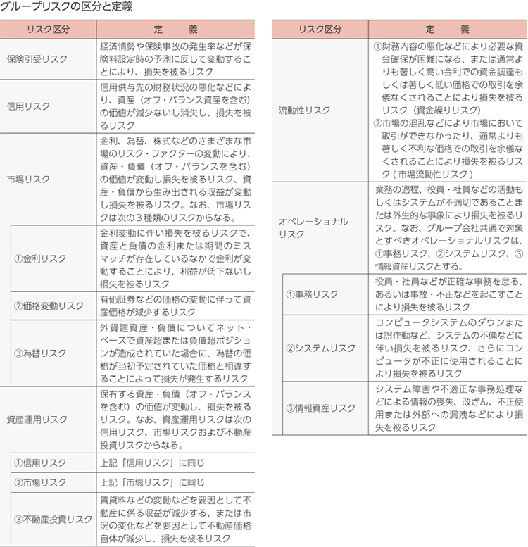 グループリスクの区分と定義